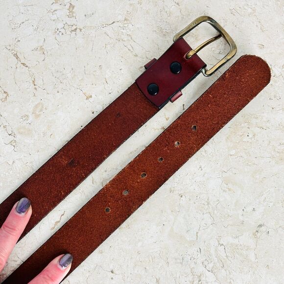 Levis Brown Harness Leather Belt Mens Size 36 Removable Buckle - Picture 5 of 7